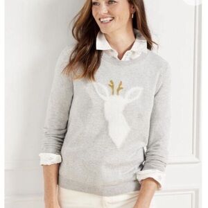 NWT Talbots Reindeer Intarsia Sweater Size L
